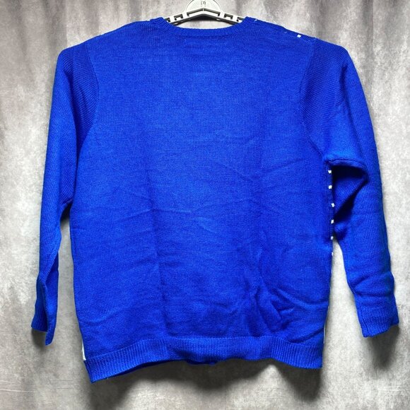 Jolly Sweaters XXL Funny Ugly Christmas Sweater Blue Snowman Beer Knit - Picture 4 of 11